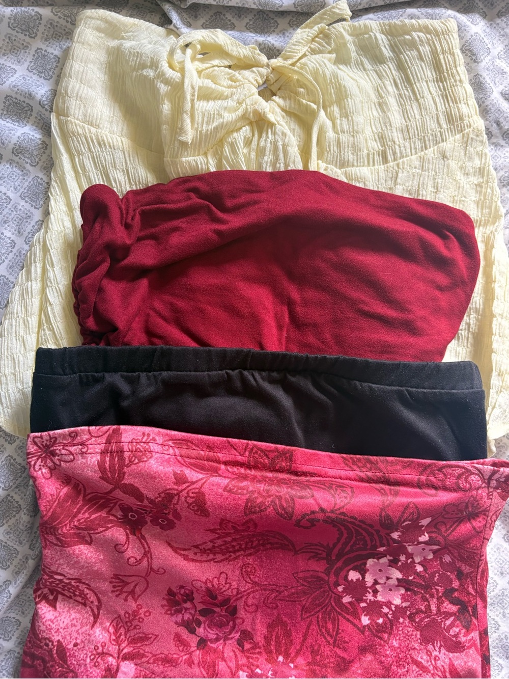 Girls' Stretch tube tops - Yellow, Red, Black, Pink Floral